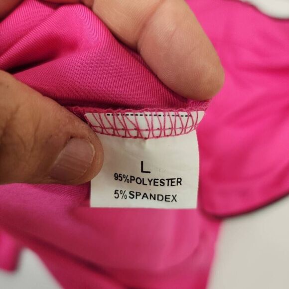 Women's Fushia Midi Ruffle Skirt Pencil Bodycon Dress Size Large Professional Ca - Picture 5 of 6